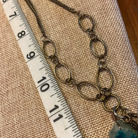 Agate Stone Handcrafted Boho Unique Feather Necklace Handmade - Picture 6 of 9